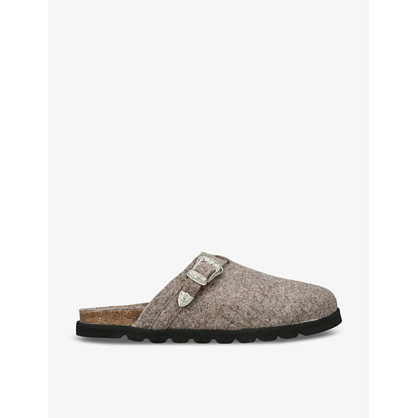 Duke & Dexter Winston buckle-embellished wool-felt mules | LYBSTORE