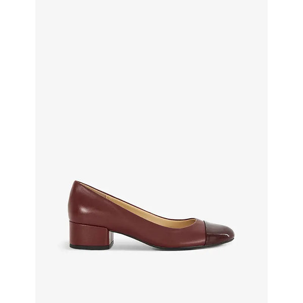 Dune Bracket Comfort block-heel leather court shoes | Dune