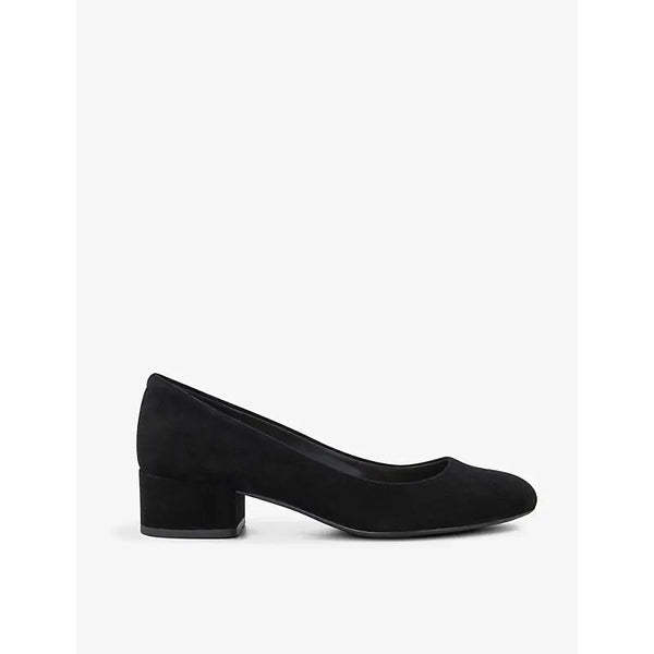 Dune Bracket Comfort round-toe suede heeled courts | Dune