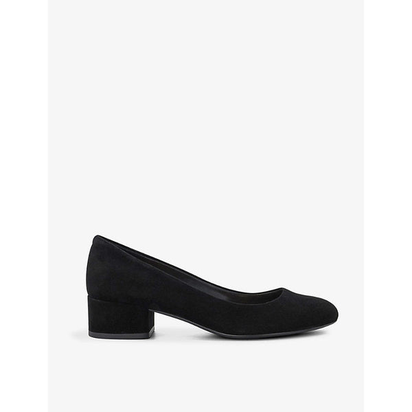 Dune Bracket Comfort round-toe suede heeled courts | LYBSTORE