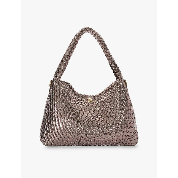 Womens Dune Deliberate metallic-woven shoulder bag