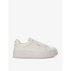 Dune Eastern logo-embossed flatform leather low-top trainers