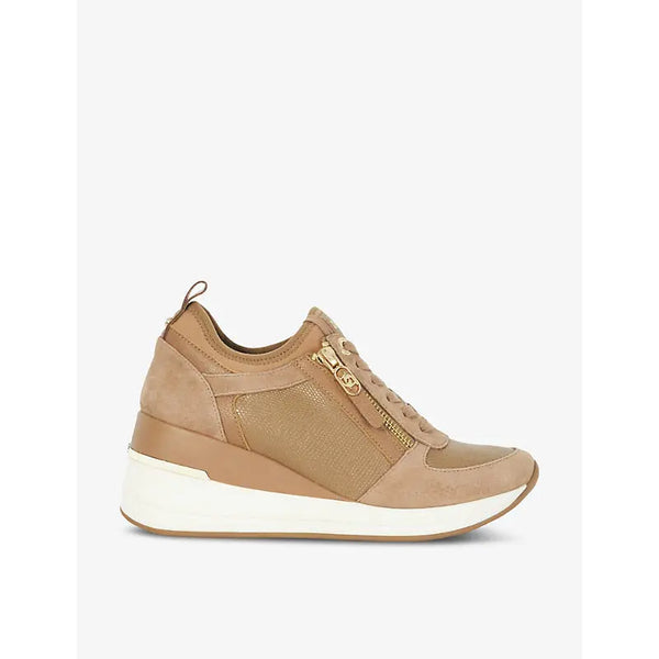 Dune Eilin lace-up suede low-top wedge trainers