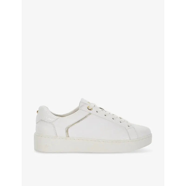 Dune Elli logo-badge faux-leather low-top trainers