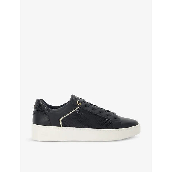 Dune Elli logo-embossed flatform faux-leather low-top trainers | Dune