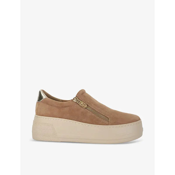 Dune Episodic 2 zip-embellished flatform suede trainers