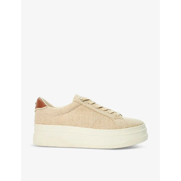 Dune Exaggerate logo-badge flatform canvas trainers