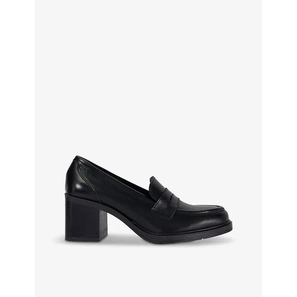 Dune Grateful penny heeled leather loafers