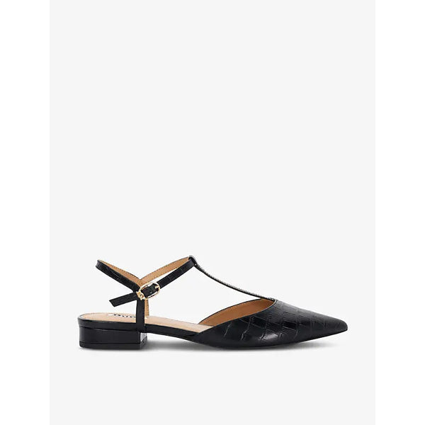 Dune Harler T-bar pointed-toe leather pumps