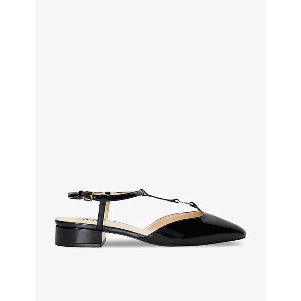 Dune Heya T-bar patent faux-leather ballet flats