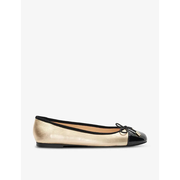 Dune Highest bow-embellished leather ballet pumps