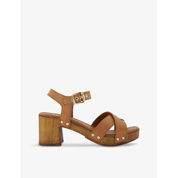 Dune Judies cork-platform heeled leather sandals