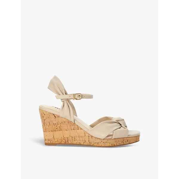 Dune Kaino knotted-strap wedge leather sandals