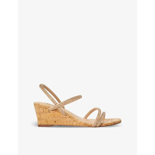 Dune Kalia crystal-embellished wedge cork sandals