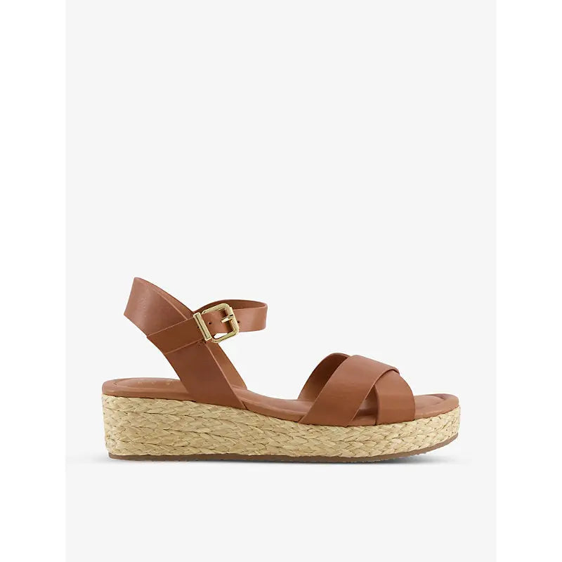 Dune Linnie flatform jute-trim leather sandals | Dune