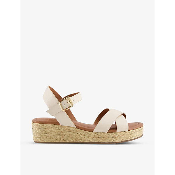 Womens Dune Linnie flatform jute-trim leather sandals