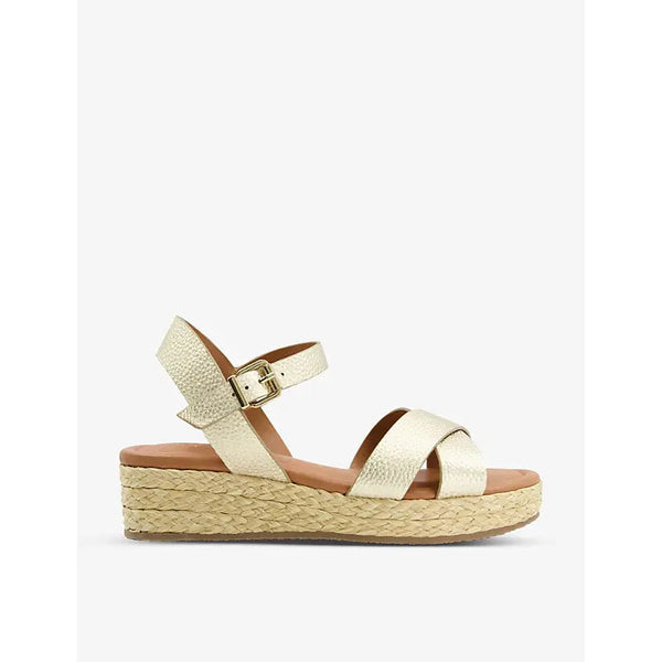 Dune Linnie metallic woven flatform sandals | Dune