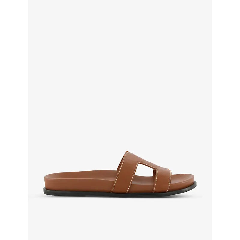 Dune Loupa comfort-footbed leather sliders | Dune