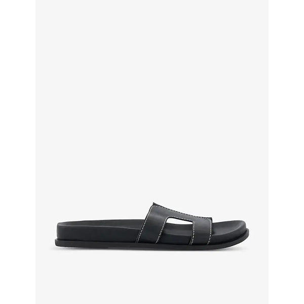 Dune Loupa contrast-stitch leather sandals