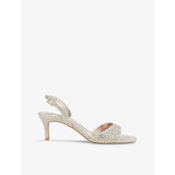 Dune Madelines crystal-embellished woven heeled sandals | LYBSTORE