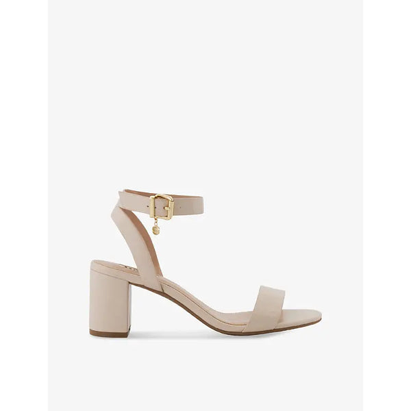 Dune Memee logo-charm faux-leather heeled sandals