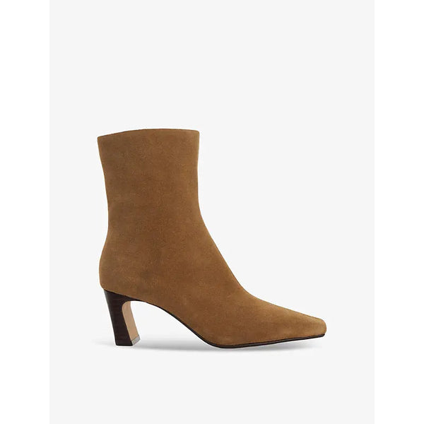 Dune Obriele chiselled-toe heeled suede ankle boots