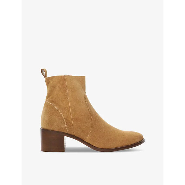 Dune Paprikaa heeled almond-toe suede ankle boots