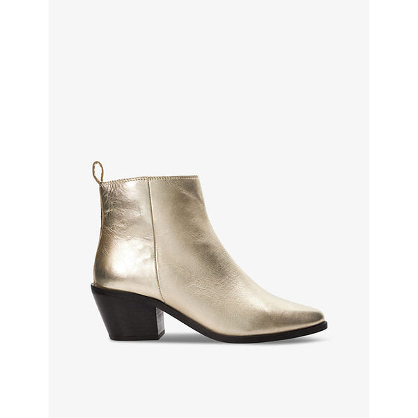 Womens Dune Papz metallic-leather ankle boots