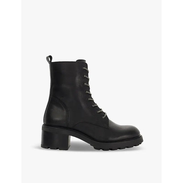 Dune Plexie lace-up heeled leather ankle boots | Dune