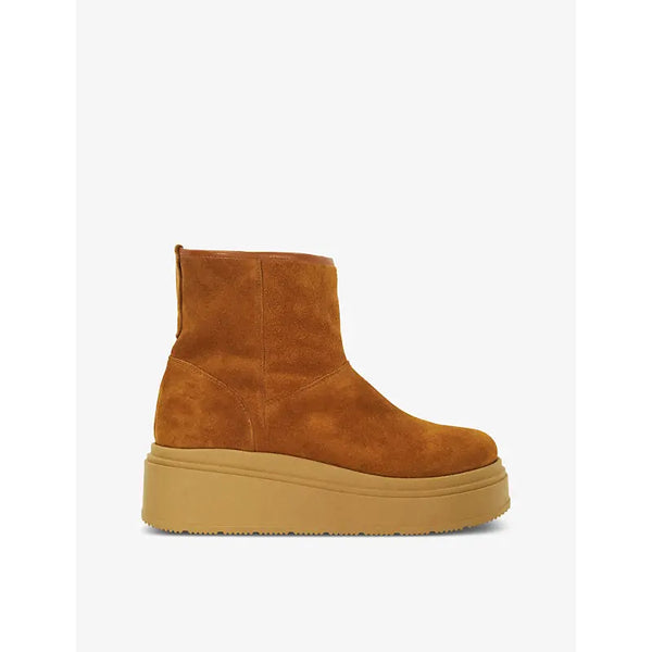 Dune Podsey shearling-lined platform suede ankle boots