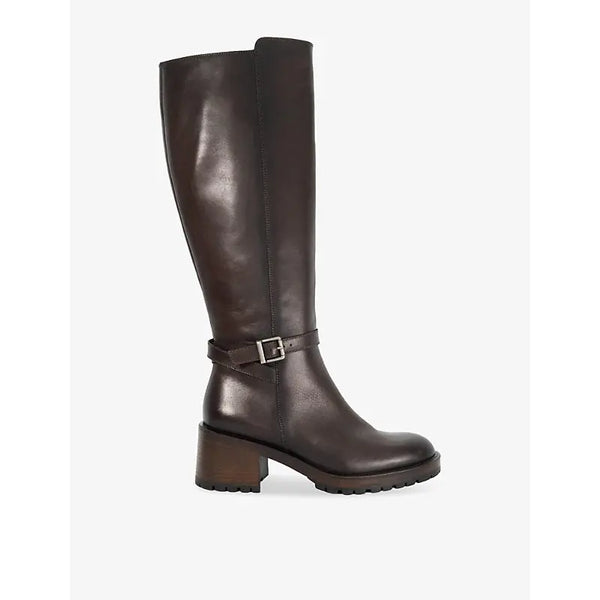 Dune Tassie block-heel knee-high leather boots | Dune