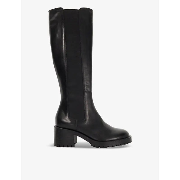 Dune Tessia block-heel leather knee-high boots | Dune