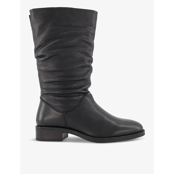 Dune Tyling ruched-top leather calf boots