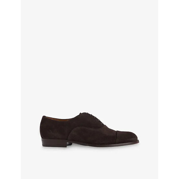 Dunhill Mount Suede Cap Toe leather Oxford shoes | Dunhill