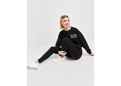 EA7 Emporio Armani Sparkle Box Logo Sweatshirt Leggings Set Black