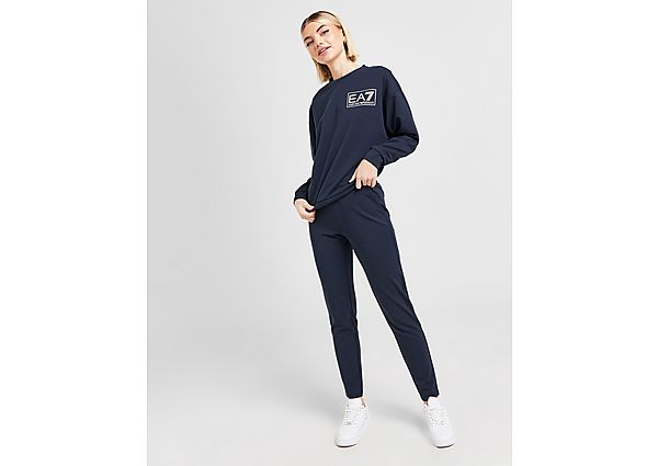 EA7 Emporio Armani Sparkle Box Logo Sweatshirt Leggings Set Navy