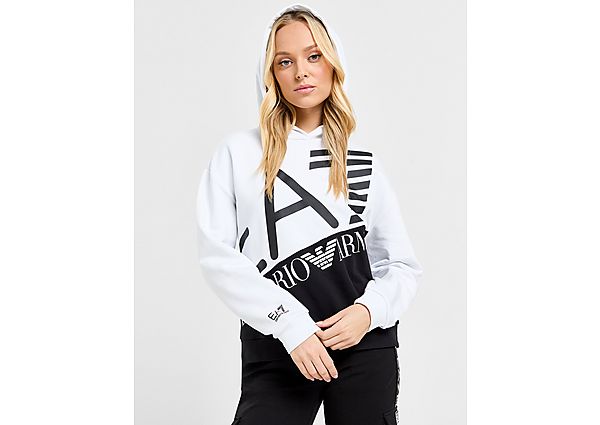 EA7 Emporio Armani Split Logo Hoodie White