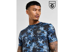 EA7 Emporio Armani Tech All Over Print Camo T-Shirt Blue