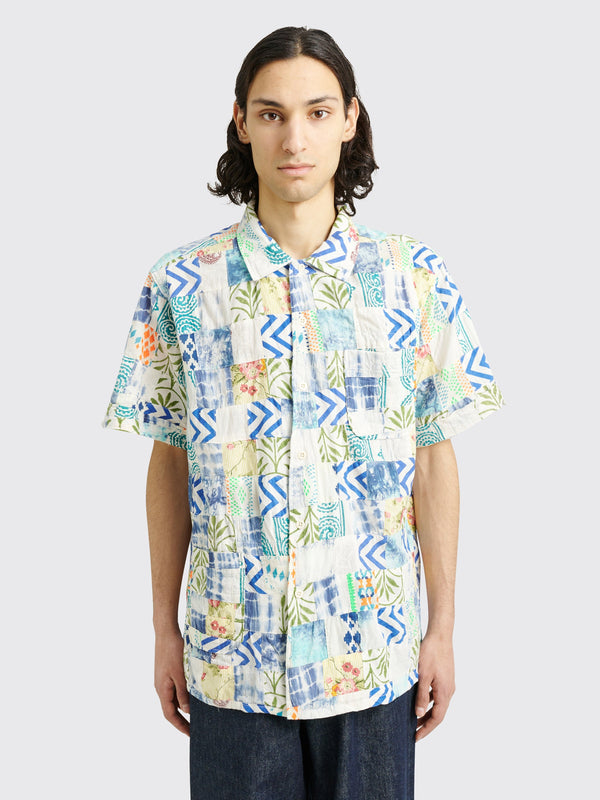 Engineered Garments Printed Camp Shirt White / Blue