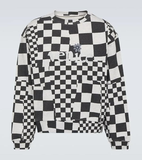 ERL Checked cotton jersey sweatshirt