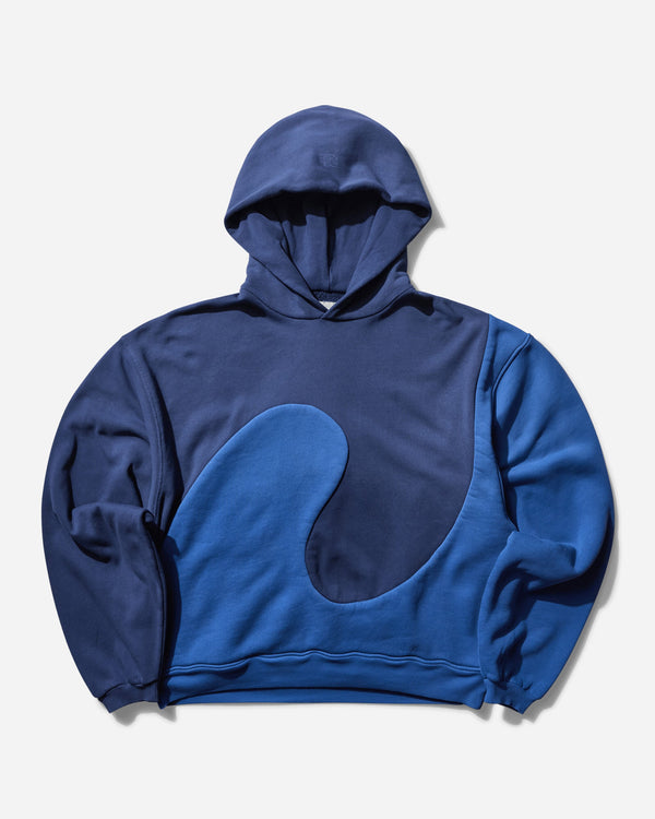 ERL Men s Swirl Fleece Hooded Sweatshirt Blue