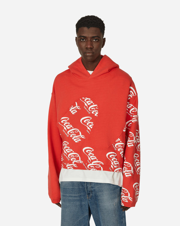 ERL Coca-Cola Swirl Hooded Sweatshirt Red