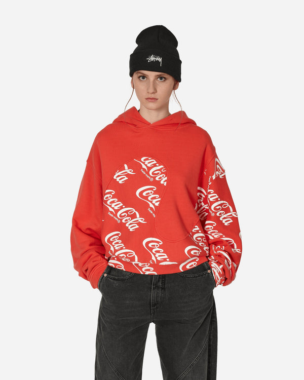 ERL Coca-Cola Swirl Hooded Sweatshirt Red