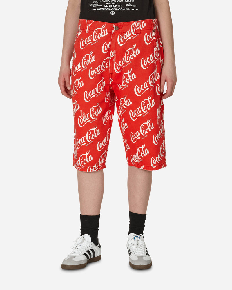 ERL Coca-Cola Printed Canvas Shorts Red