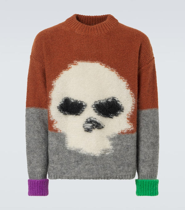 ERL Mohair Skull intarsia sweater