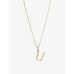 Womens Edge Of Ember U initial 18ct yellow-gold plated vermeil recycled sterling-silver pendant necklace