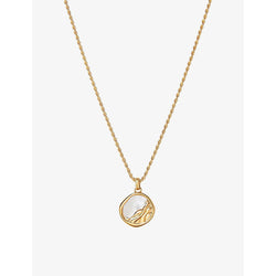 Womens Edge Of Ember Victoria Gaia 18ct yellow gold-plated recycled sterling-silver and pearl pendant necklace