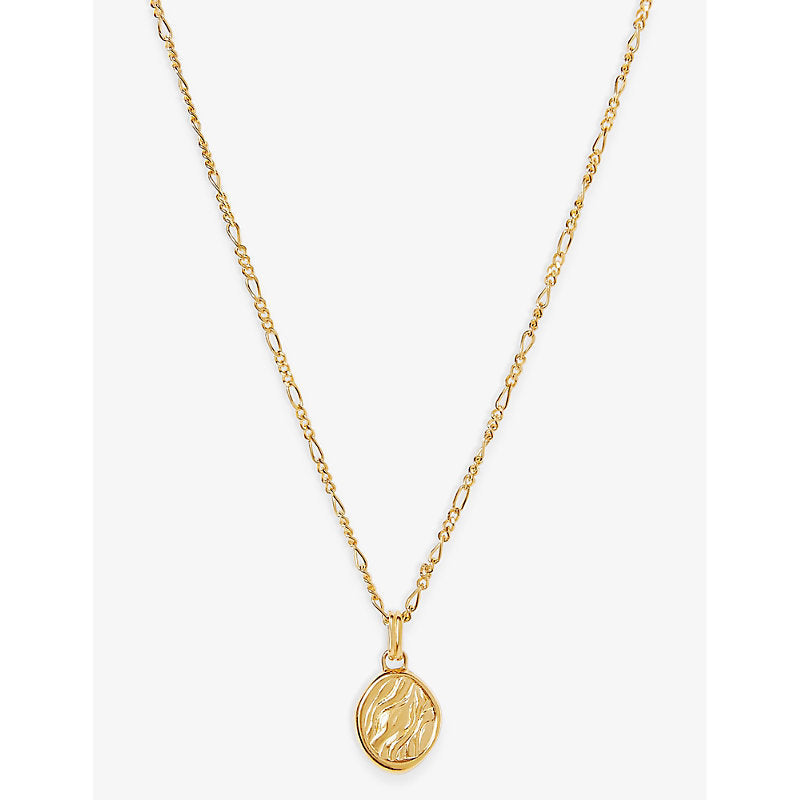 Womens Edge Of Ember Victoria coin 18ct yellow gold-plated recycled sterling-silver pendant necklace