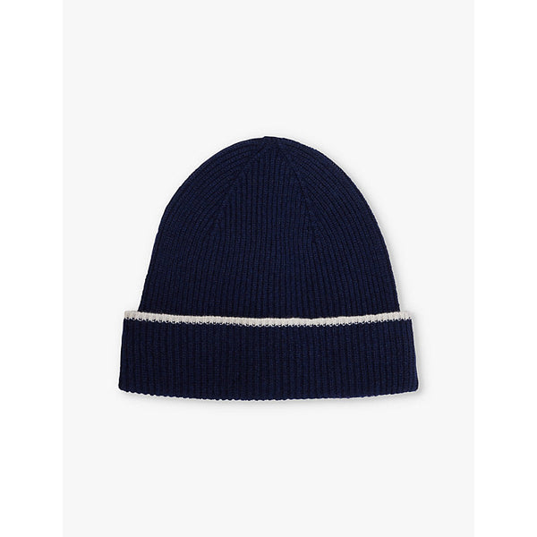 Eleventy Contrast-trim cashmere beanie hat | LYBSTORE