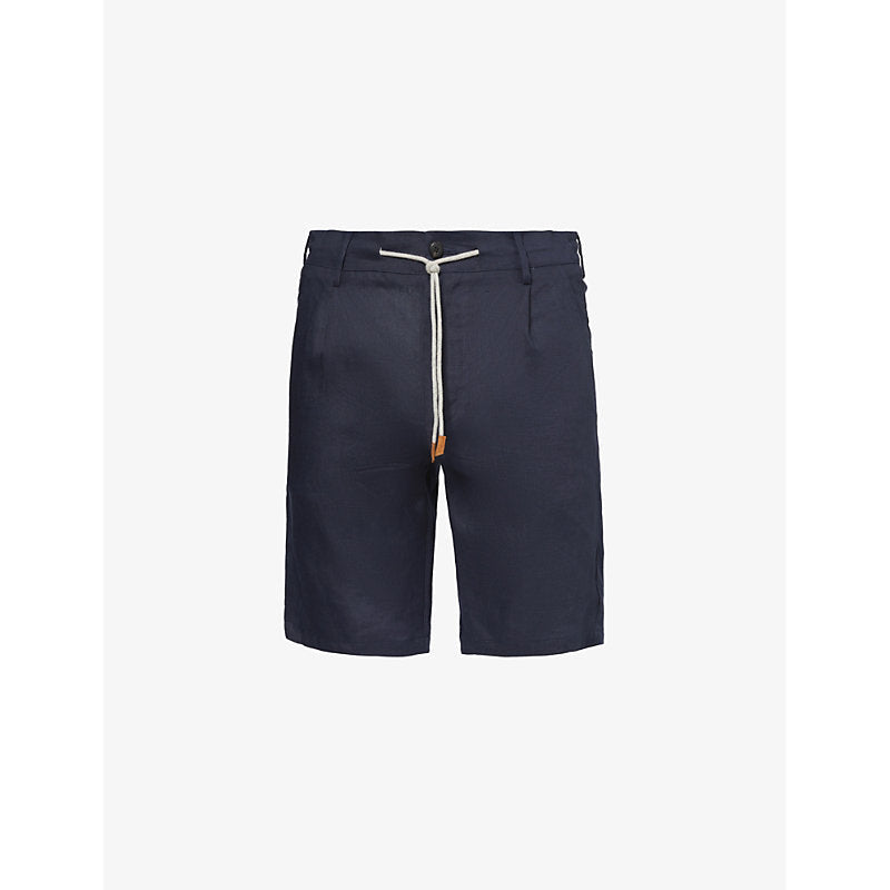 Mens Eleventy Drawstring-waist regular-fit linen shorts